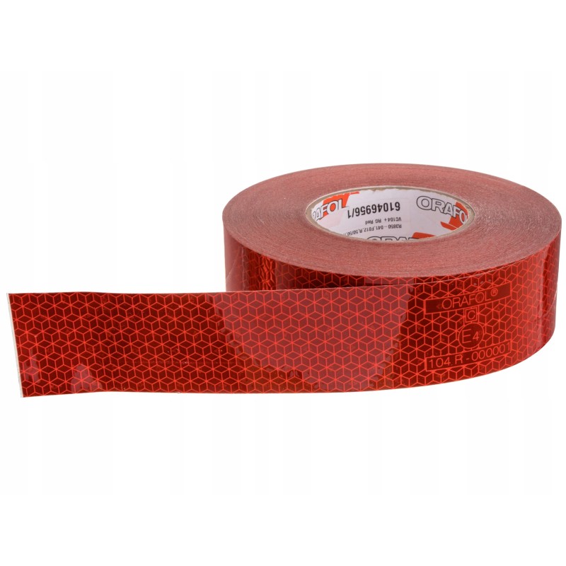 Red self-adhesive reflective tape 50mm 1m