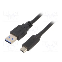 1 pcs x GEMBIRD - CCP-USB3-AMCM-0.5M - Cable, USB 3.0, USB A plug,USB C plug, gold-plated, 0.5m, black
