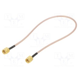 1 pcs x MUELLER ELECTRIC - BU-4150029012 - Cable, 50Ω, 0.3m, SMA plug,both sides, shielded, -65÷150°C, 12'