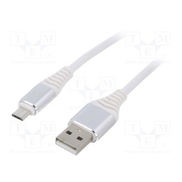 1 pcs x GEMBIRD - CC-USB2B-AMMBM-1M-BW2 - Cable, USB 2.0, USB A plug,USB B micro plug, gold-plated, 1m