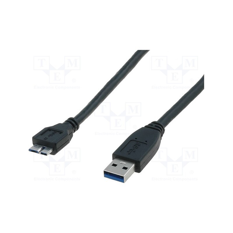 1 pcs x DIGITUS - AK-300116-010-S - Cable, USB 3.0, USB A plug,USB B micro plug, nickel plated, 1m