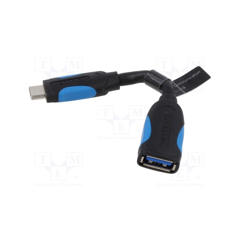1 pcs x VENTION - VAS-A51-B010 - Cable, OTG,USB 3.0, USB A socket,USB C plug, nickel plated, 0.1m