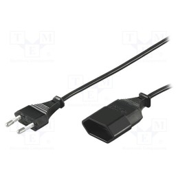 1 pcs x Goobay - 51355 - Extension lead, 2x0.75mm2, Sockets: 1, black, 2m, 2.5A