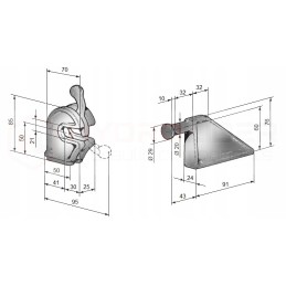 Upper side hinge fi20 for 6 ton hydrolider