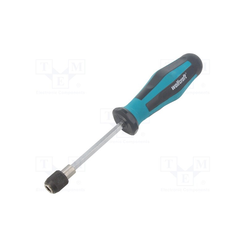 1 pcs x WOLFCRAFT - 8725000 - Screwdriver handle, 197mm, for hex bits 1/4'