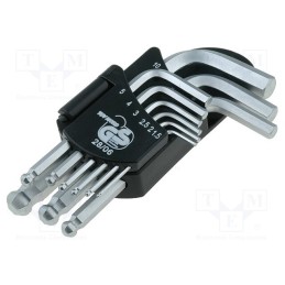 1 set x NEWBRAND - NB-HEXKEY9M - Wrenches set, hex key, Chrom-vanadium steel, 9pcs.