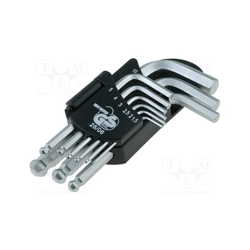 1 set x NEWBRAND - NB-HEXKEY9M - Wrenches set, hex key, Chrom-vanadium steel, 9pcs.