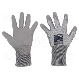 1 set x WONDER GRIP - 53709 - Protective gloves, Size: 10,XL, grey, HPPE,polyester, Opty