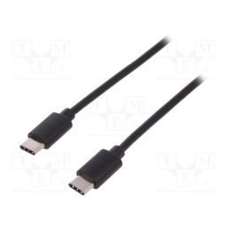 1 pcs x DIGITUS - AK-300138-010-S - Cable, USB 2.0, USB C plug,both sides, nickel plated, 1m, black