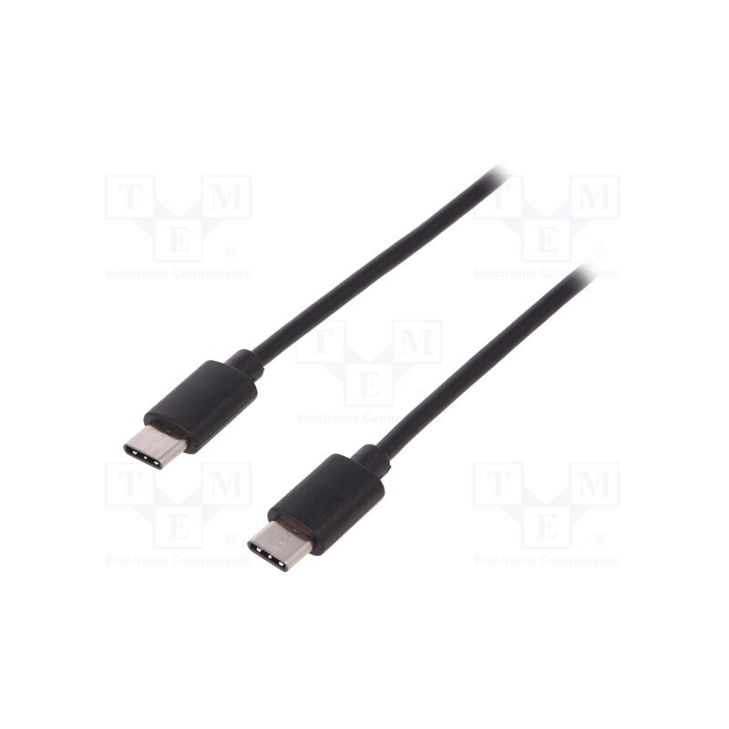 1 pcs x DIGITUS - AK-300138-010-S - Cable, USB 2.0, USB C plug,both sides, nickel plated, 1m, black