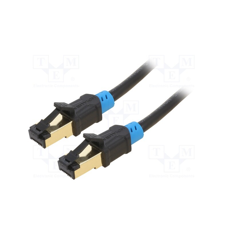 1 pcs x VENTION - VAP-A06-B100 - Patch cord, S/FTP, 6, Cu, PVC, black, 1m, RJ45 plug,both sides
