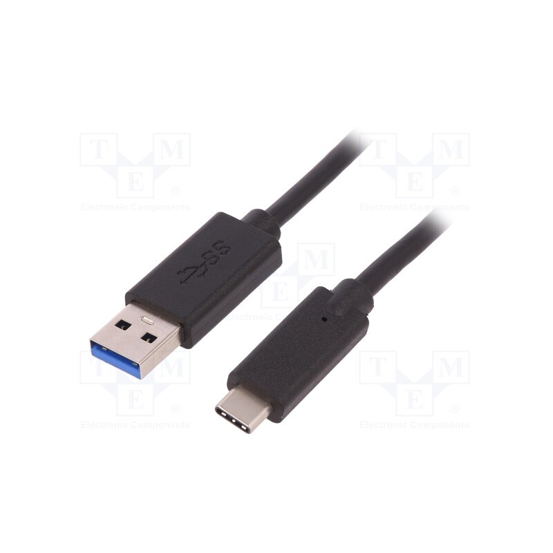 1 pcs x QOLTEC - 50500 - Cable, USB 3.0, USB A plug,USB C plug, 1m