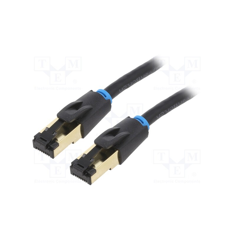 1 pcs x VENTION - IKABH - Patch cord, S/FTP, Cat 8, OFC, PVC, black, 2m, RJ45 plug,both sides