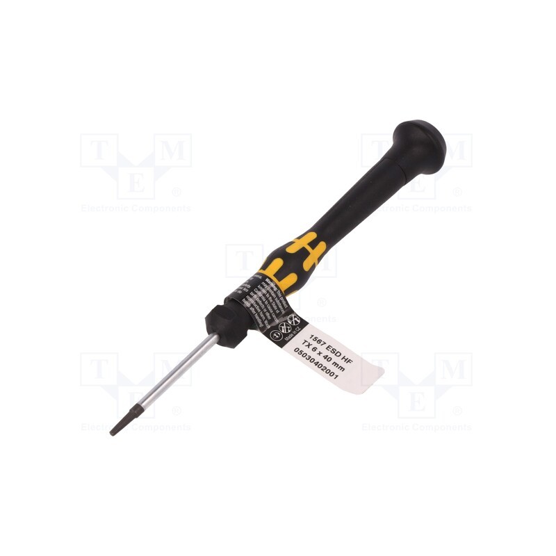 1 pcs x WERA - 5030402001 - Screwdriver, Torx®, precision, TX06, ESD, Blade length: 40mm