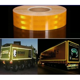 Self-adhesive contour reflective tape, yellow, 25 m