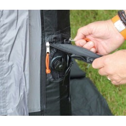 A vestibule tent for a Porti Air Eurotrail camper