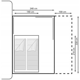 A vestibule tent for a Eurotrail van bus camper