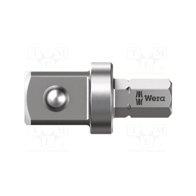 1 pcs x WERA - 5136001001 - Adapter, Overall len: 30mm, Mounting: hexagon 5/16'/ square 3/8'
