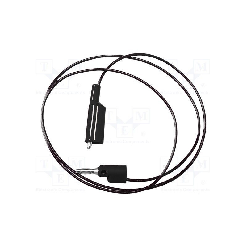1 pcs x MUELLER ELECTRIC - BU-2030-A-36-0 - Test lead, 5A, banana plug 4mm,aligator clip, Urated: 300V, black