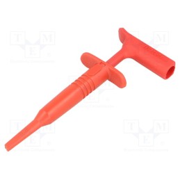 1 pcs x MUELLER ELECTRIC - BU-20431-2 - Clip-on probe, hook type, 15A, 1kVDC, red, Plating: nickel plated