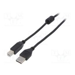 1 pcs x GEMBIRD - CCF-USB2-AMBM-10 - Cable, USB 2.0, USB A plug,USB B plug, gold-plated, 3m, black