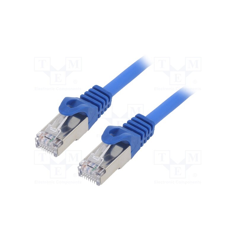 1 pcs x GEMBIRD - PP6A-LSZHCU-B-1M - Patch cord, S/FTP, 6a, solid, Cu, LSZH, blue, 1m, 27AWG, Øcable: 5.8mm