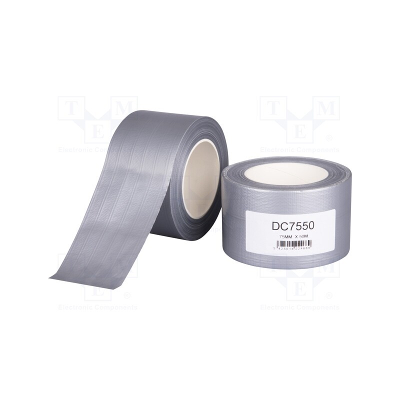 1 rol x HPX - DC7550 - Tape: duct, W: 75mm, L: 50m, Thk: 0.17mm, silver, synthetic rubber