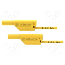 1 pcs x SCHu00dcTZINGER - VSFK 8500 / 2.5 / 200 / GE - Test lead, 32A, banana plug 4mm,both sides, Urated: 1kV, Len: 2m