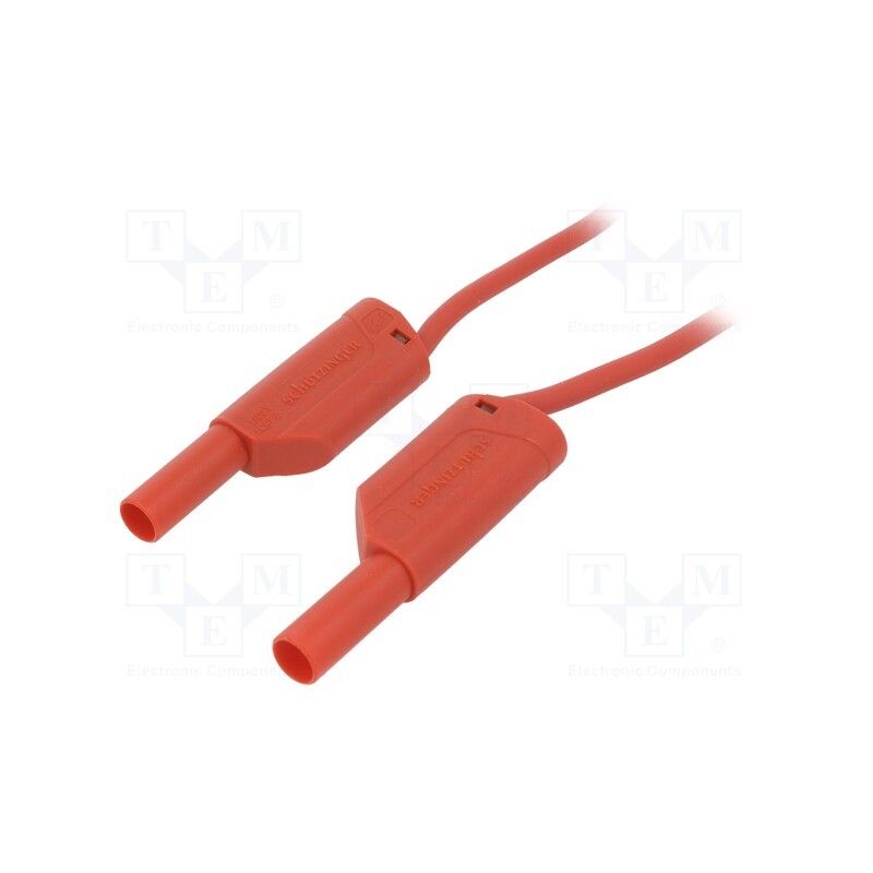 1 pcs x SCHu00dcTZINGER - VSFK 8500 / 2.5 / 200 / RT - Test lead, 32A, banana plug 4mm,both sides, Urated: 1kV, Len: 2m