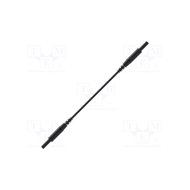 1 pcs x SCHu00dcTZINGER - MSFK A301 / 0.5 / 100 / SW - Test lead, 10A, banana plug 2mm,both sides, Len: 1m, black