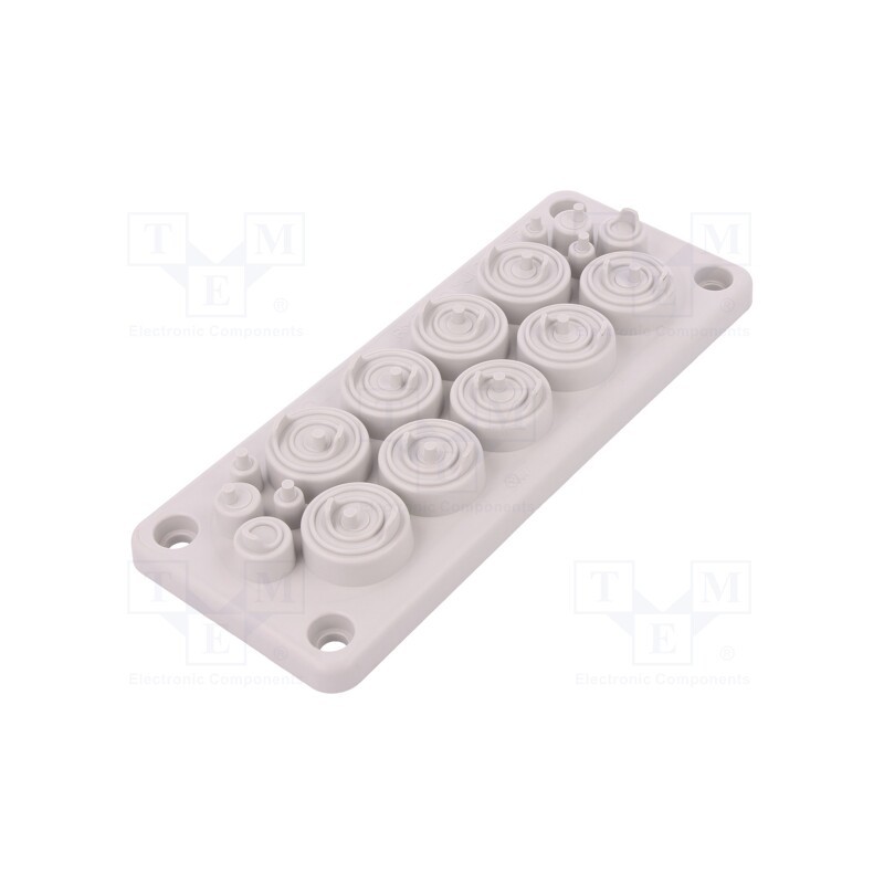 1 pcs x TRELLEBORG - RMC17 GR -AS - Multigate grommet, light grey, Holes no: 17, -40÷90°C, UL94V-0