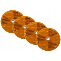 Set of 4x trailer reflectors, yellow, 60mm holes