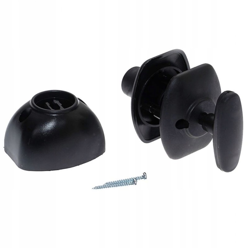 English trailer door latch, black lock