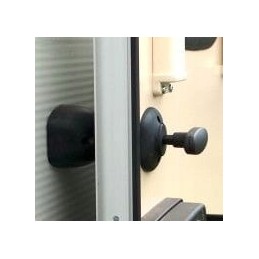 English trailer door latch, black lock