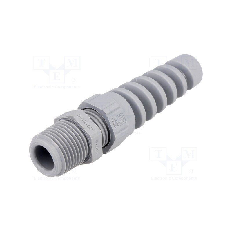 1 pcs x LAPP - 53016610 - Cable gland, with strain relief, NPT3/8', IP68, polyamide, grey