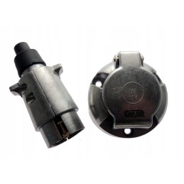 Set of 7 pin aluminum trailer plug socket