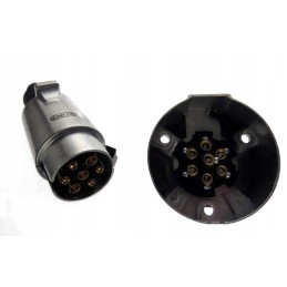 Set of 7 pin aluminum trailer plug socket