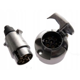 Set of 7 pin aluminum trailer plug socket