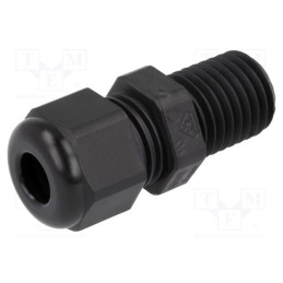 1 pcs x HELUKABEL - HSK-L M12 RAL9005 - Cable gland, with long thread, M12, 1.5, IP68, polyamide, black