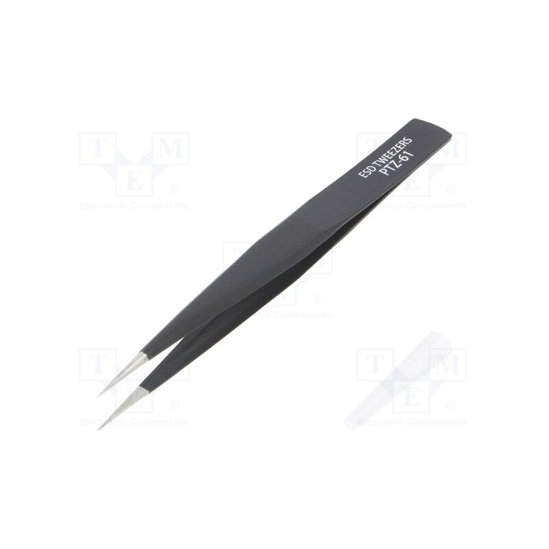 1 pcs x ENGINEER - PTZ-61 - Tweezers, Blade tip shape: sharp, Tweezers len: 125mm, ESD