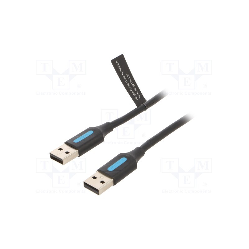 1 pcs x VENTION - COJBI - Cable, USB 2.0, USB A plug,both sides, nickel plated, 3m, black