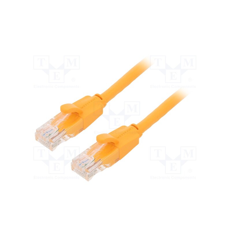 1 pcs x VENTION - IBEOF - Patch cord, U/UTP, 6, CCA, PVC, orange, 1m, RJ45 plug,both sides
