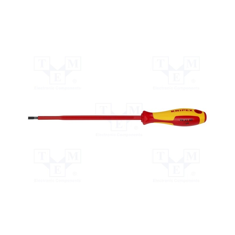 1 pcs x KNIPEX - 98 21 45 - Screwdriver, insulated, slot, 4,5x0,8mm, Blade length: 180mm
