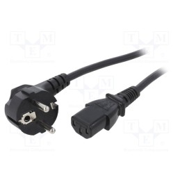 1 pcs x QOLTEC - 50368 - Cable, CEE 7/7 (E/F) plug angled,IEC C13 female, 1.5m, black