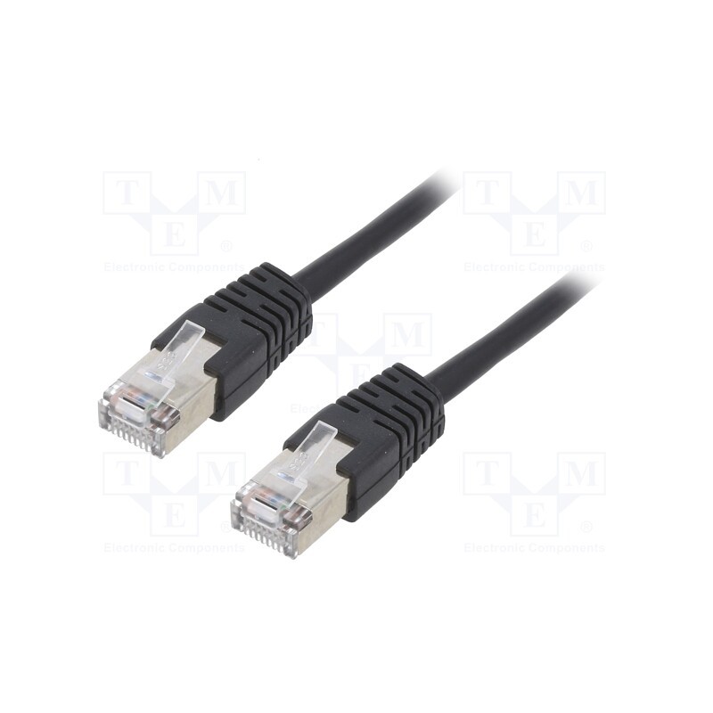 1 pcs x GEMBIRD - PP22-0.5M/BK - Patch cord, F/UTP, 5e, stranded, CCA, PVC, black, 0.5m, 26AWG
