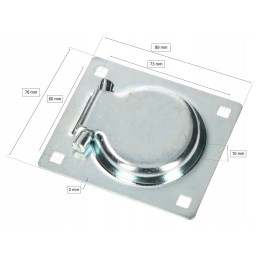 Load securing holder 90x75 mm, recessed