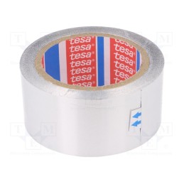 1 rol x TESA - 60630-00002-00 - Tape: duct, W: 50mm, L: 50m, Thk: 30um, grey, acrylic, aluminium, 3%