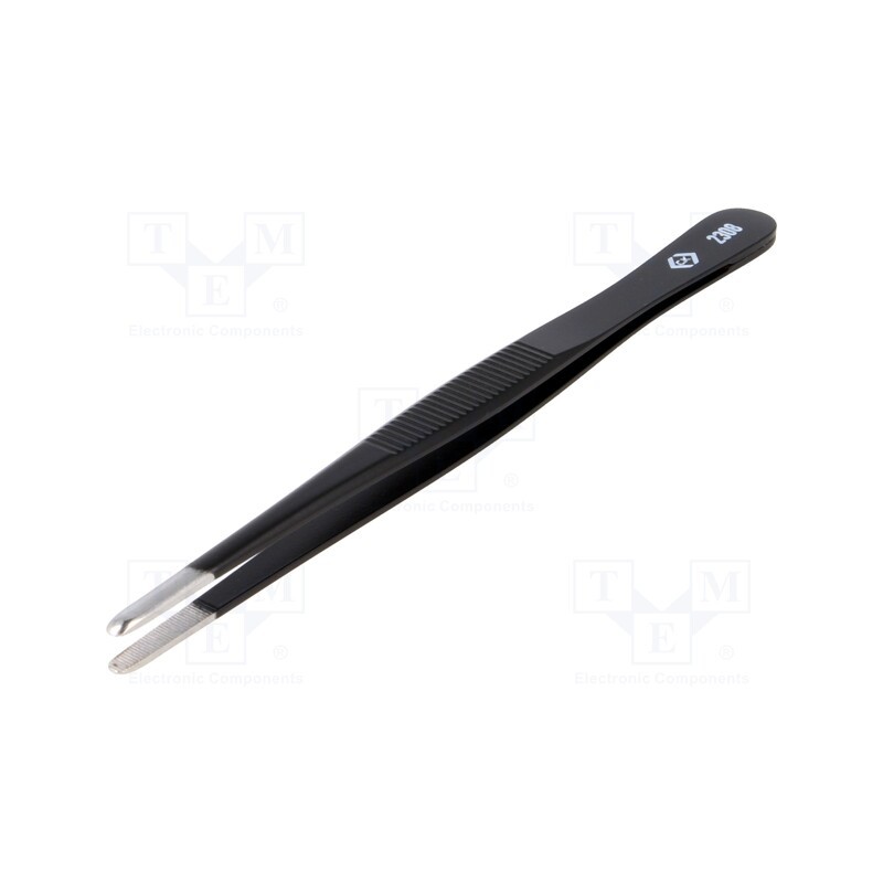 1 pcs x C.K - T2308 - Tweezers, 145mm, Blades: elongated, Blade tip shape: rounded