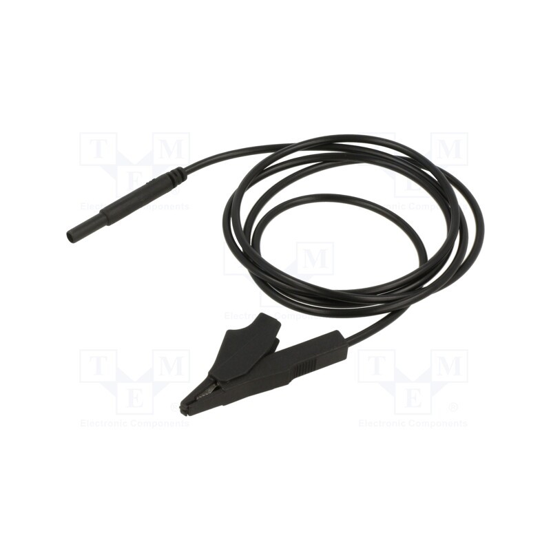 1 pcs x STu00c4UBLI - 65.9185-10021 - Test lead, 10A, banana plug 2mm,aligator clip, insulated, Len: 1m