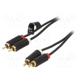 1 pcs x VENTION - BCMBI - Cable, RCA plug x2,both sides, 3m, Plating: gold-plated, black